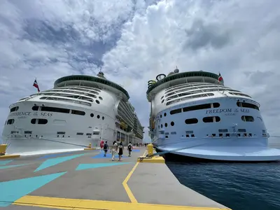 Two ships at cococay