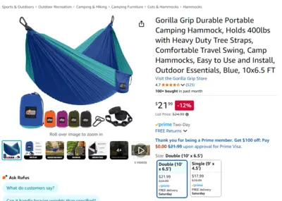 Hammock on Amazon