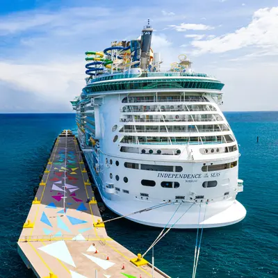 Independence of the Seas docked at CocoCay