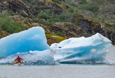 Kayakers at Mendenhall Glacier