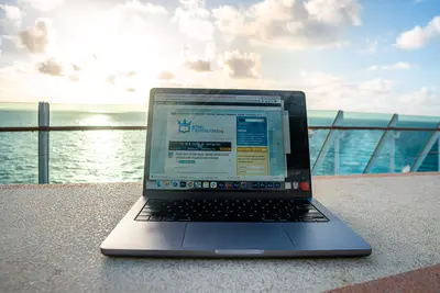 Laptop on a cruise ship