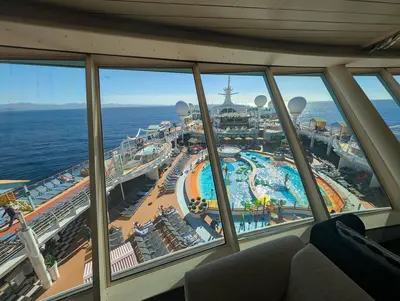 View of pool from Viking Crown Lounge on Navigator