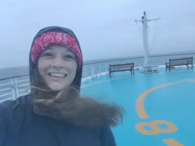 selfie on a cruise to Alaska