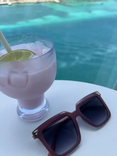 Cocktail and sunglasses