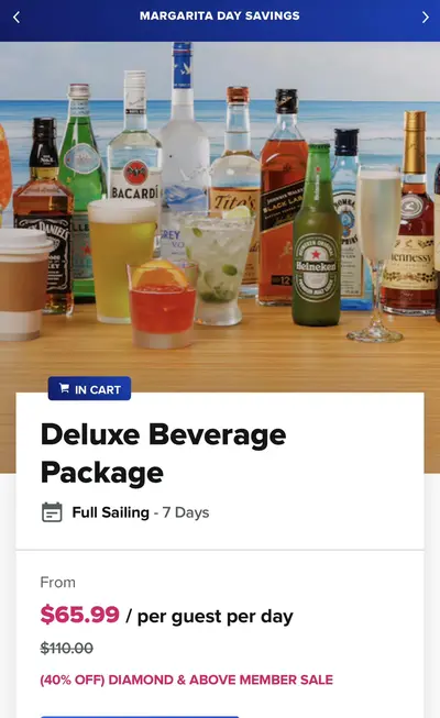 Drink Package sale