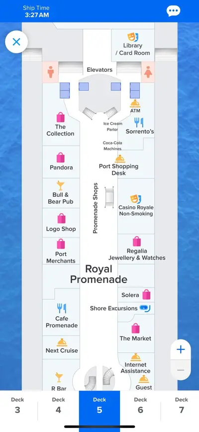 Deck plan for Freedom of the Seas