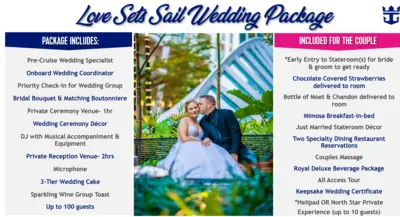 Love Sets Sail wedding package