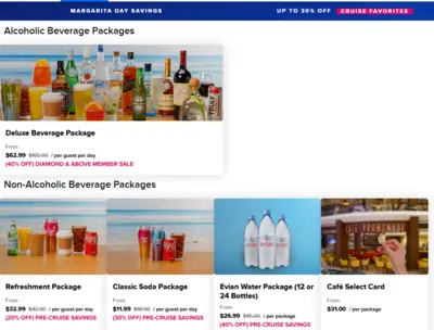 Beverage packages on sale