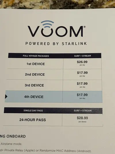 Voom prices