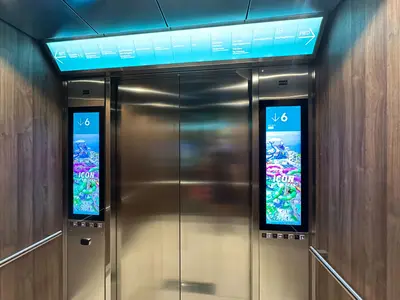 Inside an elevator