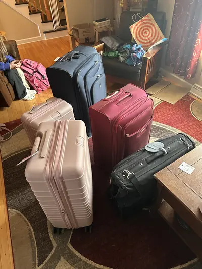 Luggage in house