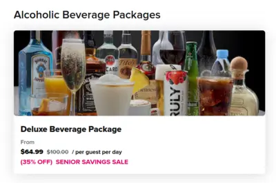 Senior discount on a drink package