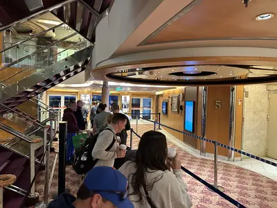 Waiting to disembark