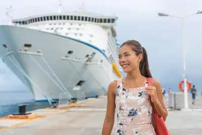 Cruise ship passenger leaving Adventure of the Seas