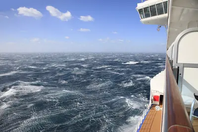 Cruise ship in a storm