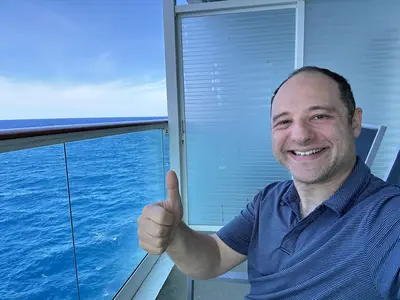 Matt on his balcony