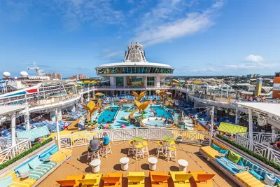 top deck of a Royal Caribbean cruise ship