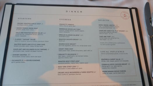 Adventure Of The Seas Dining Room Menu