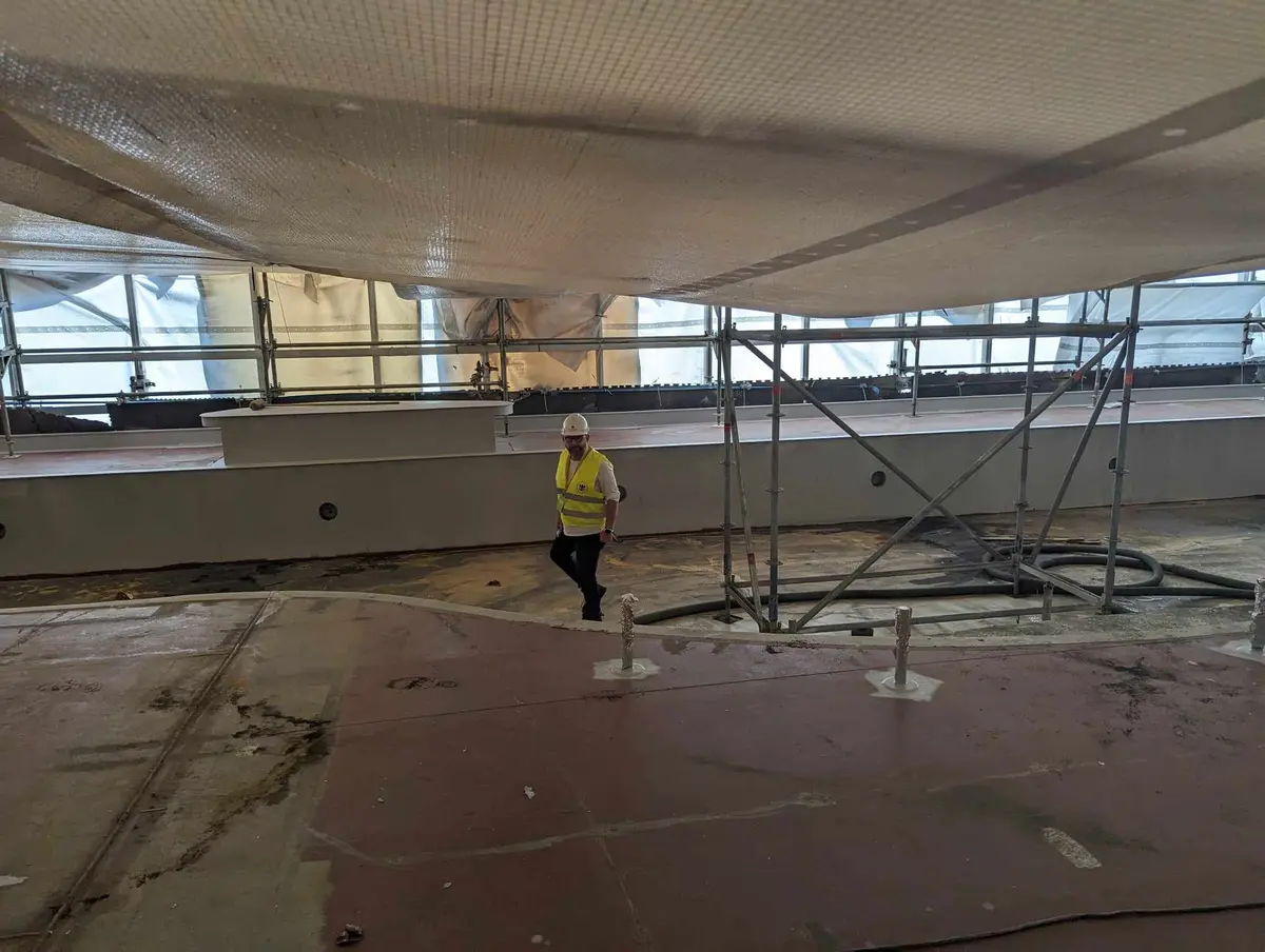 Icon of the Seas pool construction