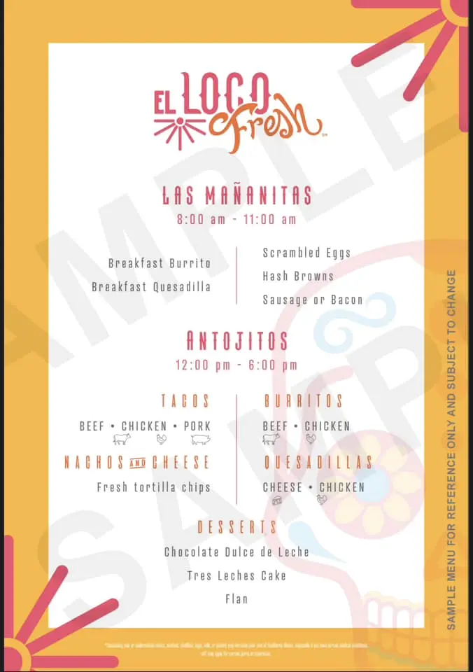 El Loco Fresh menu