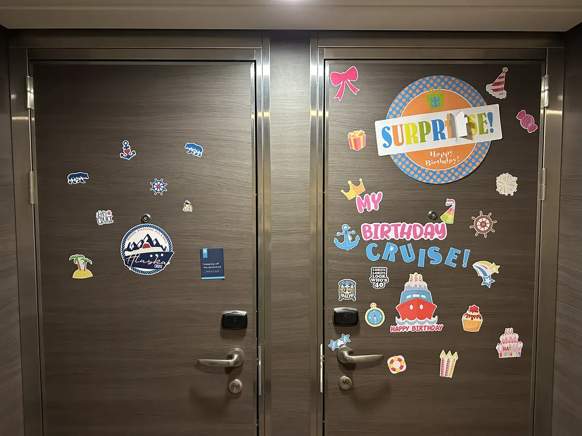 Cruise-Cabin-Decor-Quantum-2 Two decorated cruise cabin doors on Quantum of the Seas