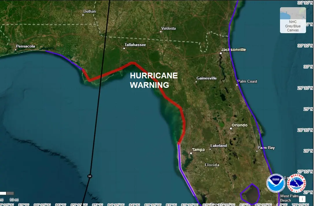Projected path of Hurricane Helene