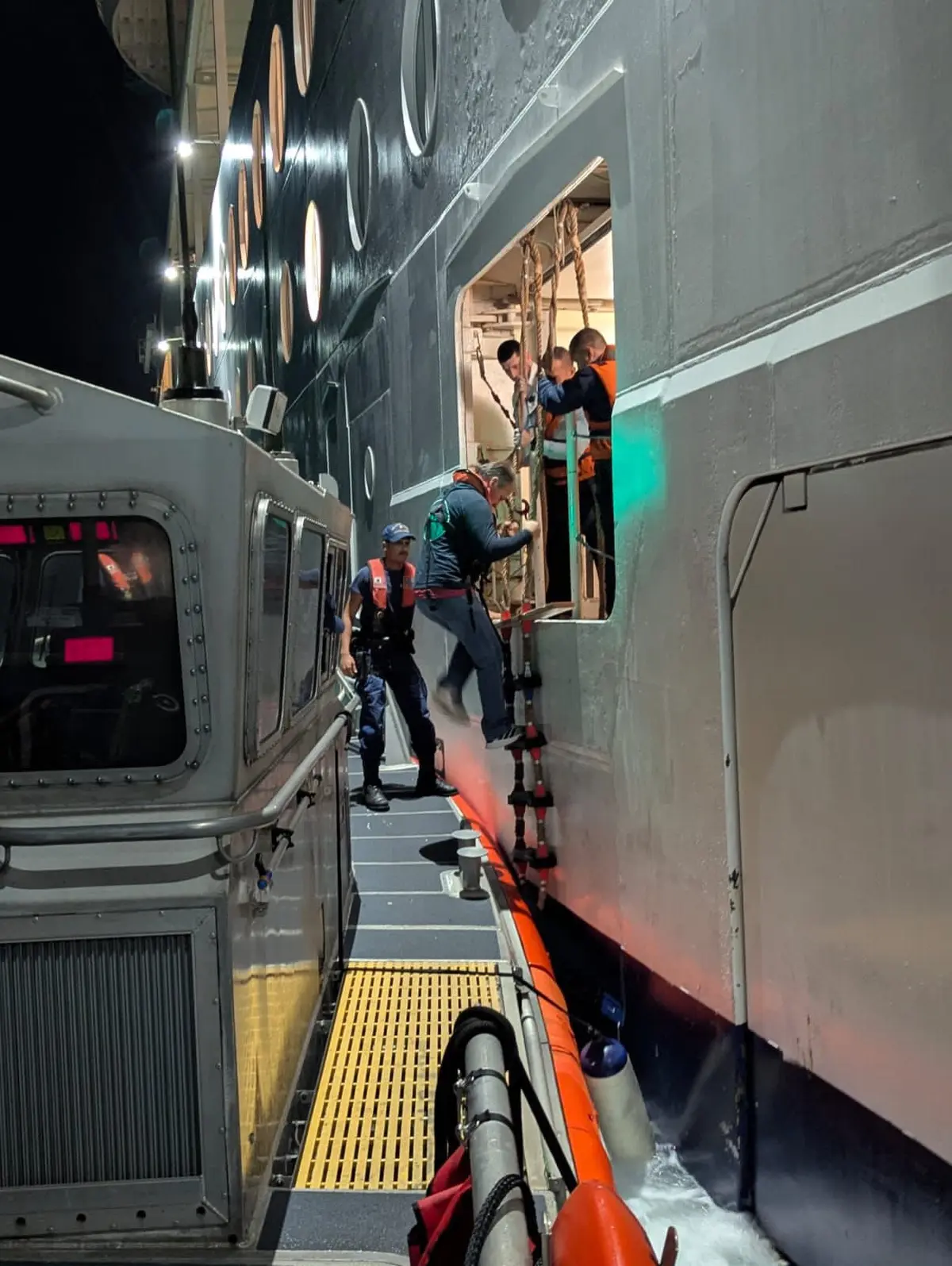 Coast Guard taking passenger off ship