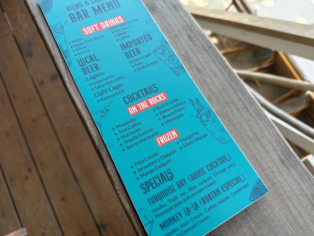 Drink menu
