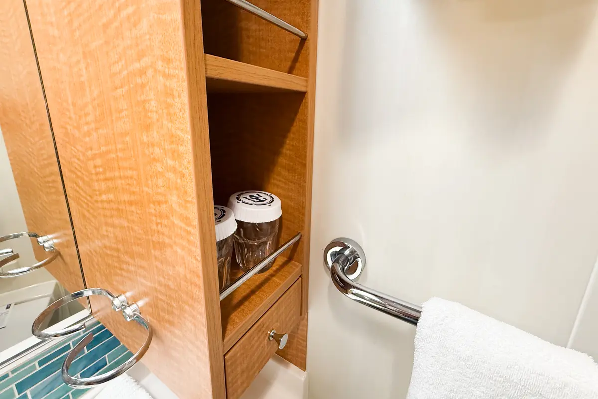 bathroom storage on Allure of the Seas