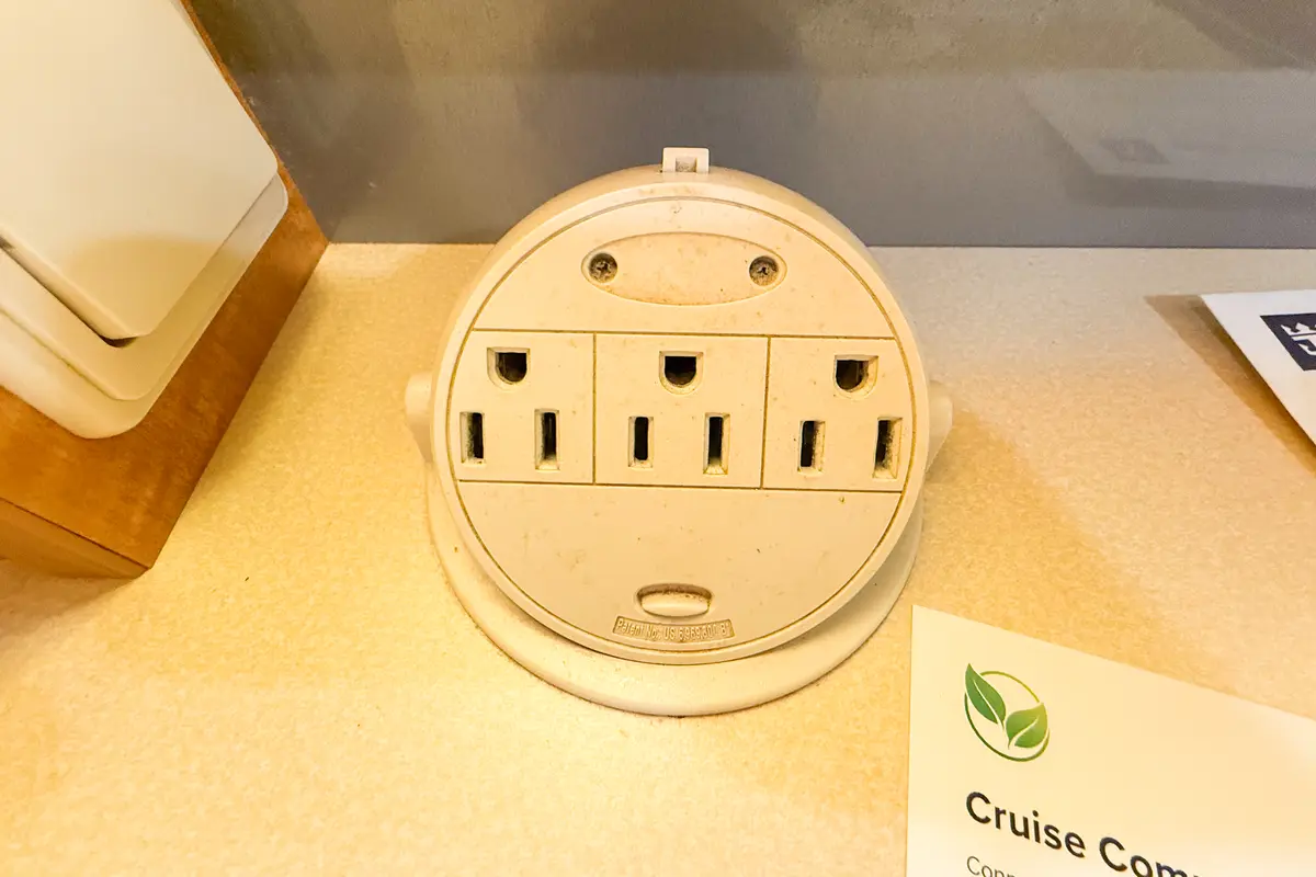 outlets on desk Allure of the Seas cabin