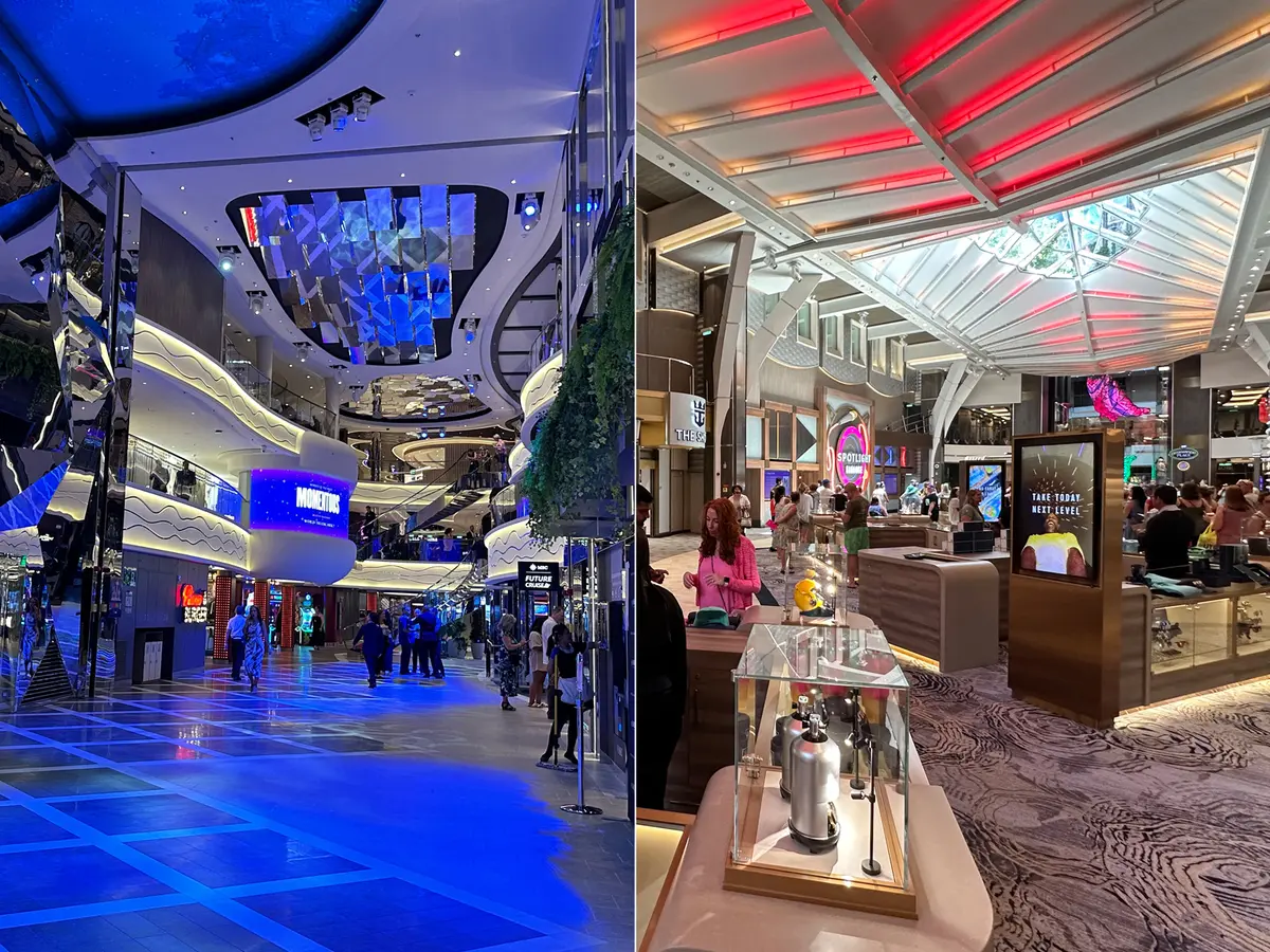 MSC World America's Galleria district and Royal Caribbean's Royal Promenade MSC World America's Galleria district and Royal Caribbean's Royal Promenade