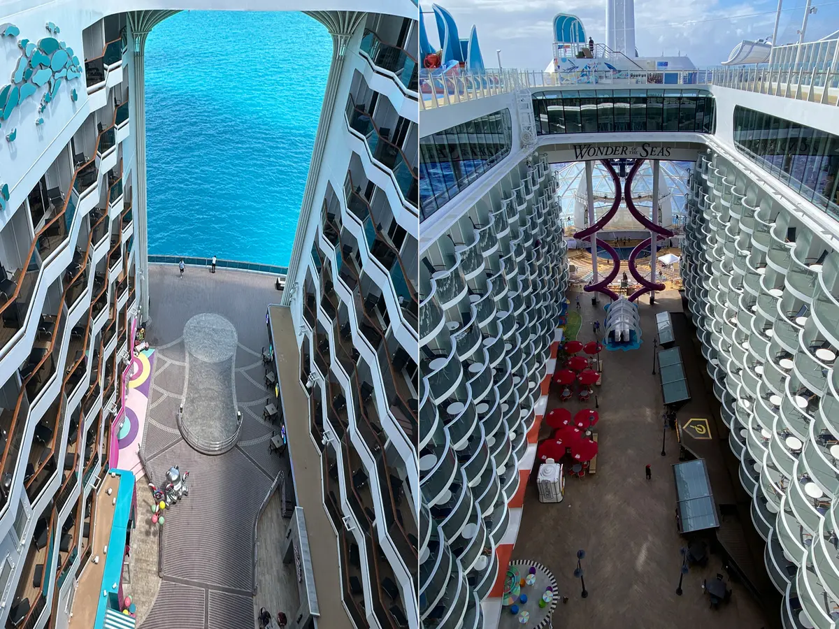 MSC World America's Promenade district compared to Royal Caribbean's Boardwalk neighborhood MSC World America's Promenade district compared to Royal Caribbean's Boardwalk neighborhood