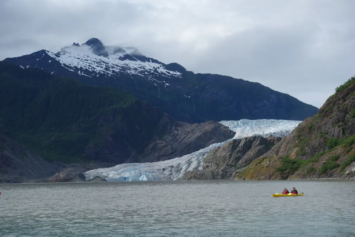 Kayakers at Mendenhall Glacier