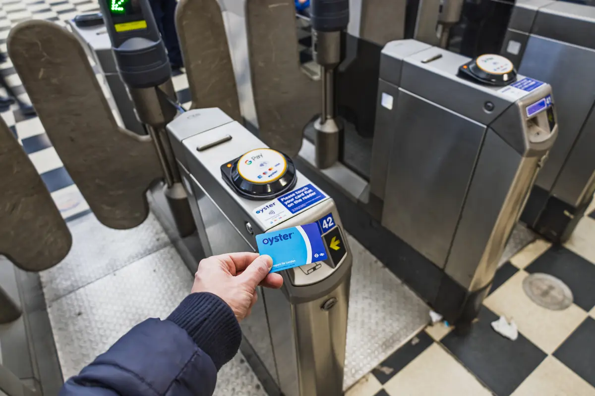 Passenger using Oyster card