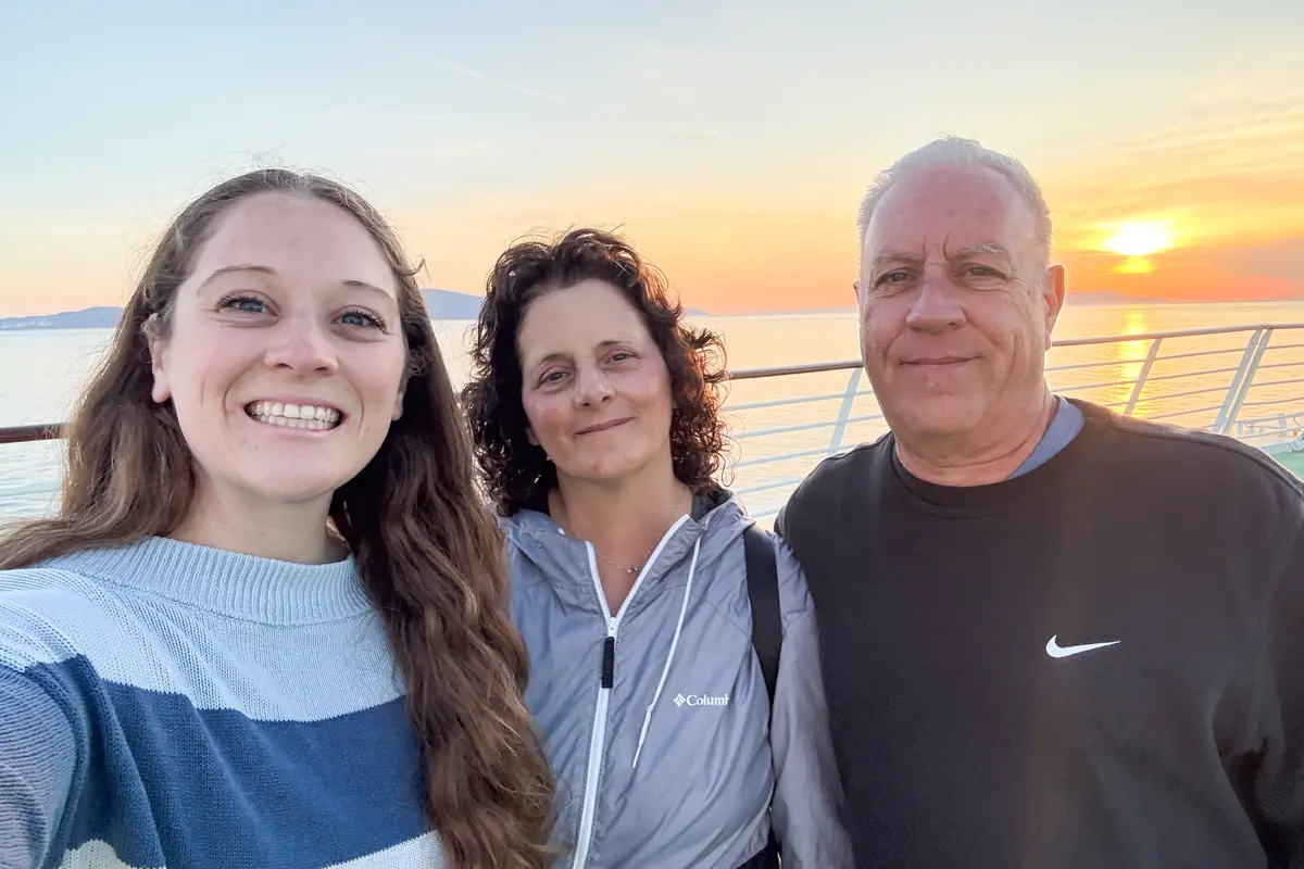 Jenna selfie with parents on Explorer of the Seas
