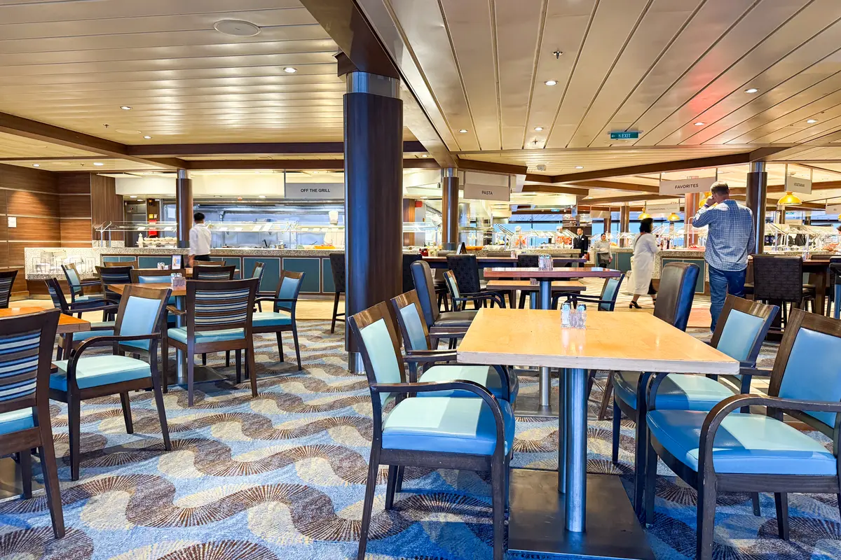 empty buffet on Royal Caribbean cruise