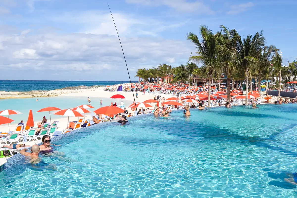 infinity pool at Hideaway Beach