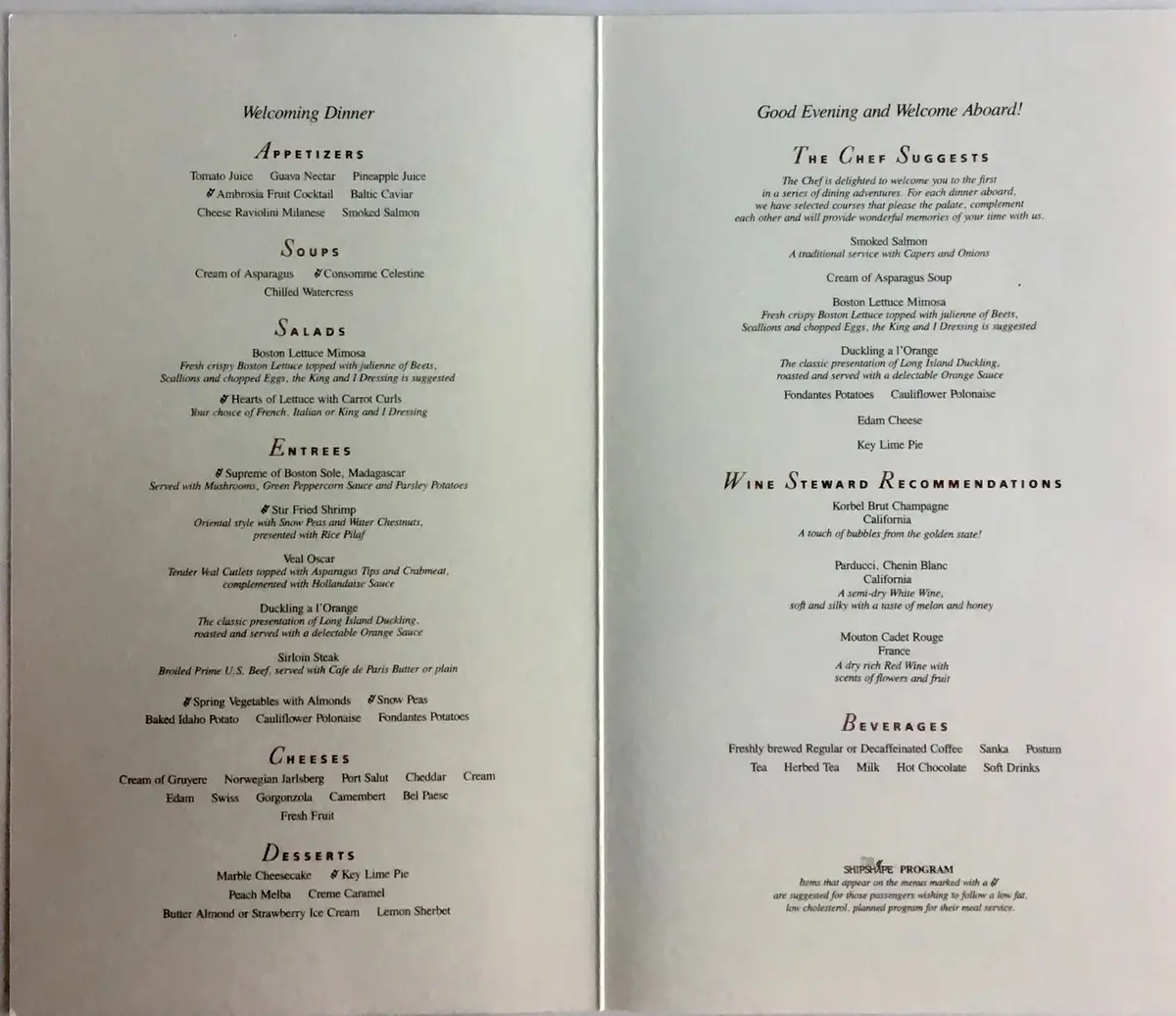 Royal Caribbean Menus 80s Royal Caribbean Menus 80s