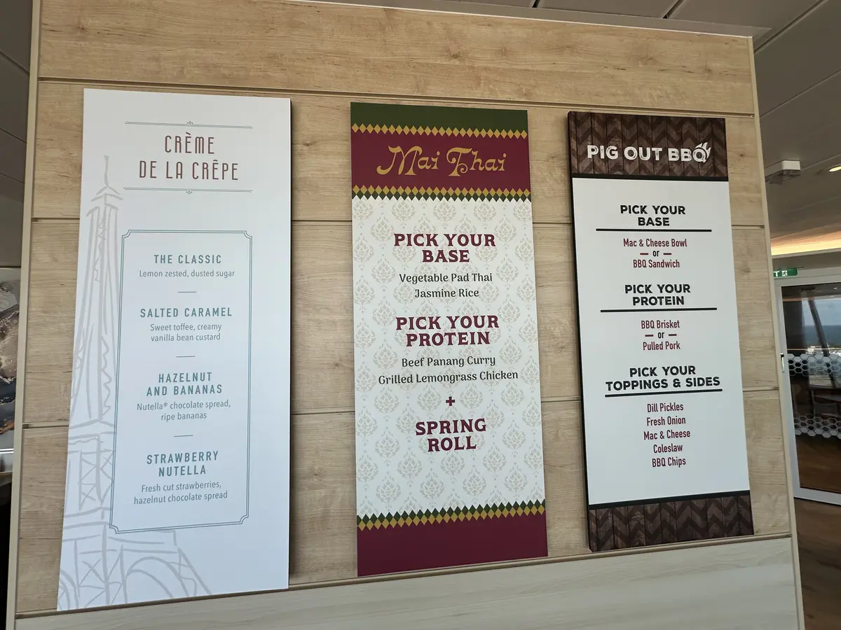 Aquadome Market menu on Star of the Seas