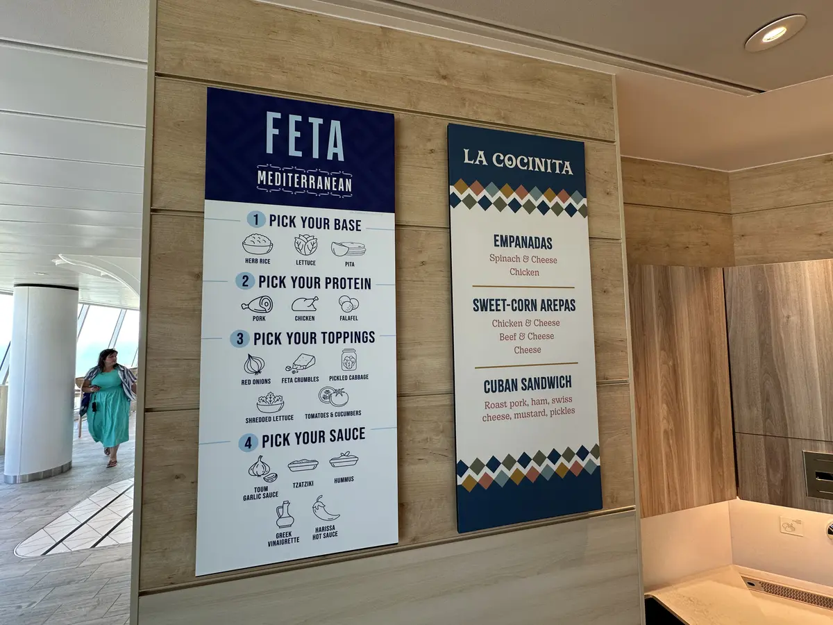 Aquadome Market menu on Star of the Seas