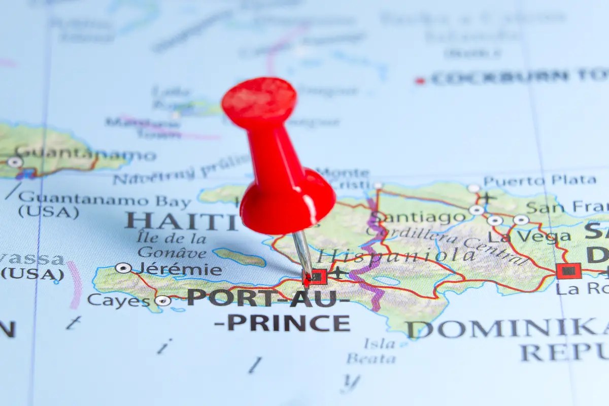 Port au Prince, Haiti pin on map