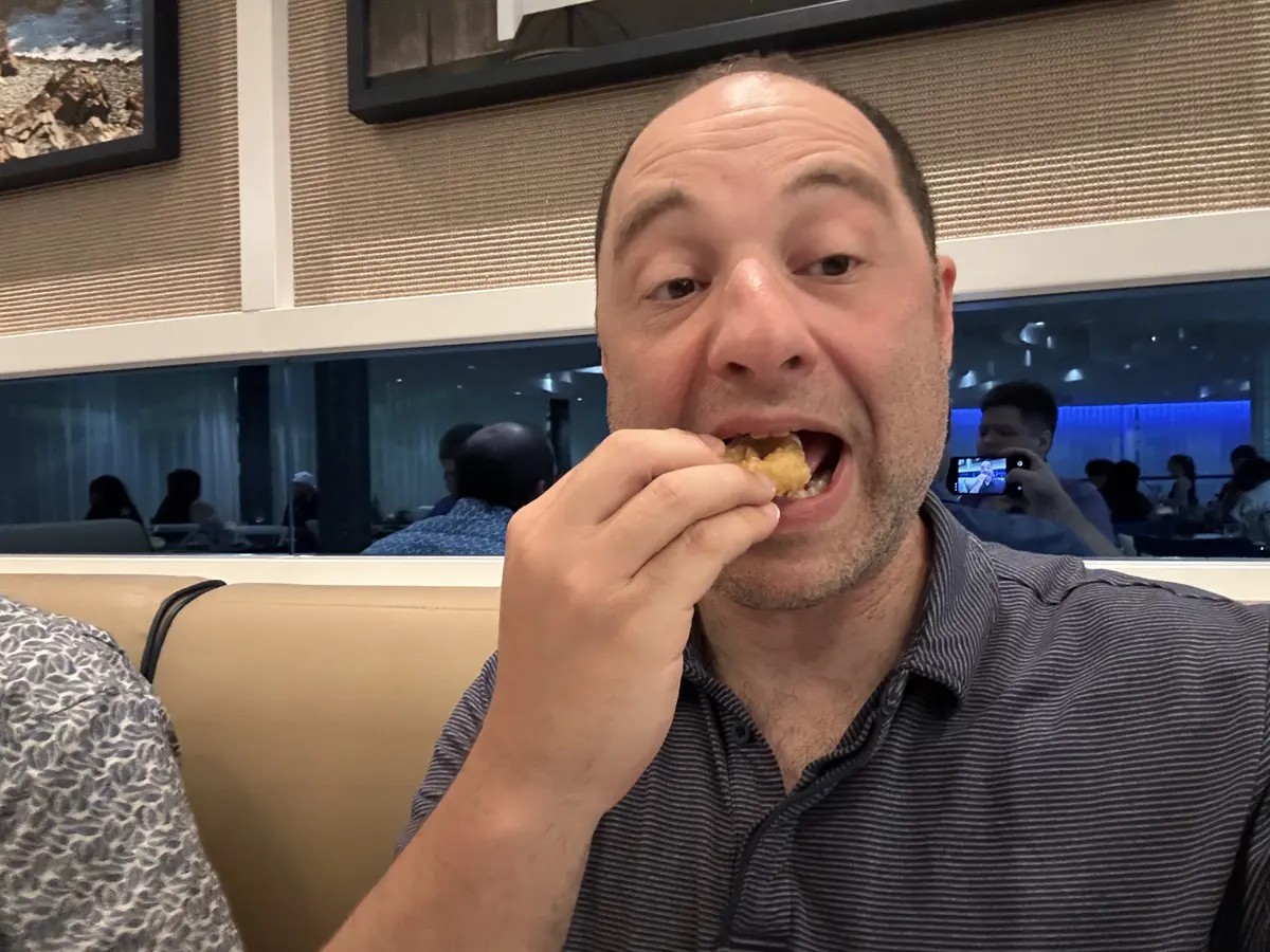 Matt trying the Calamari