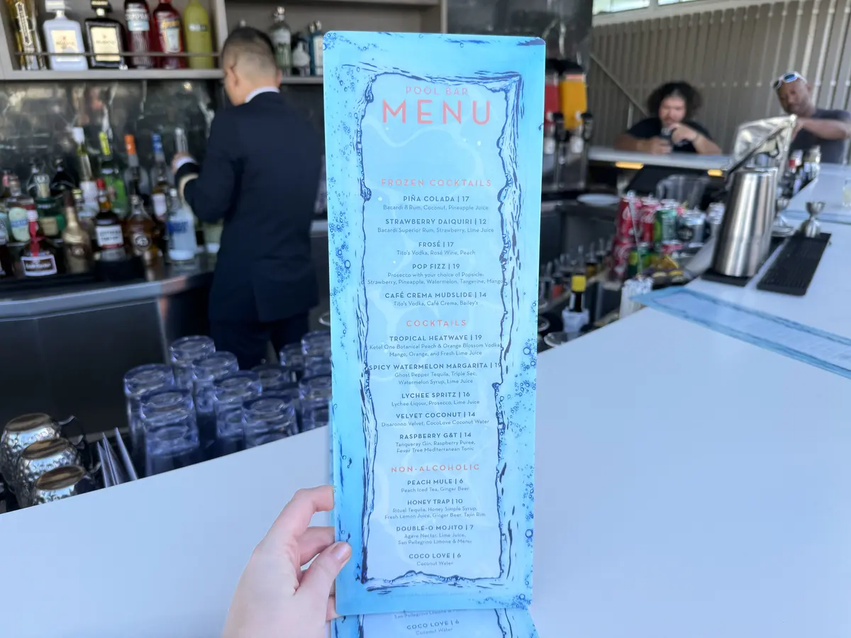 Celebrity New Pool Bar Menu Celebrity New Pool Bar Menu