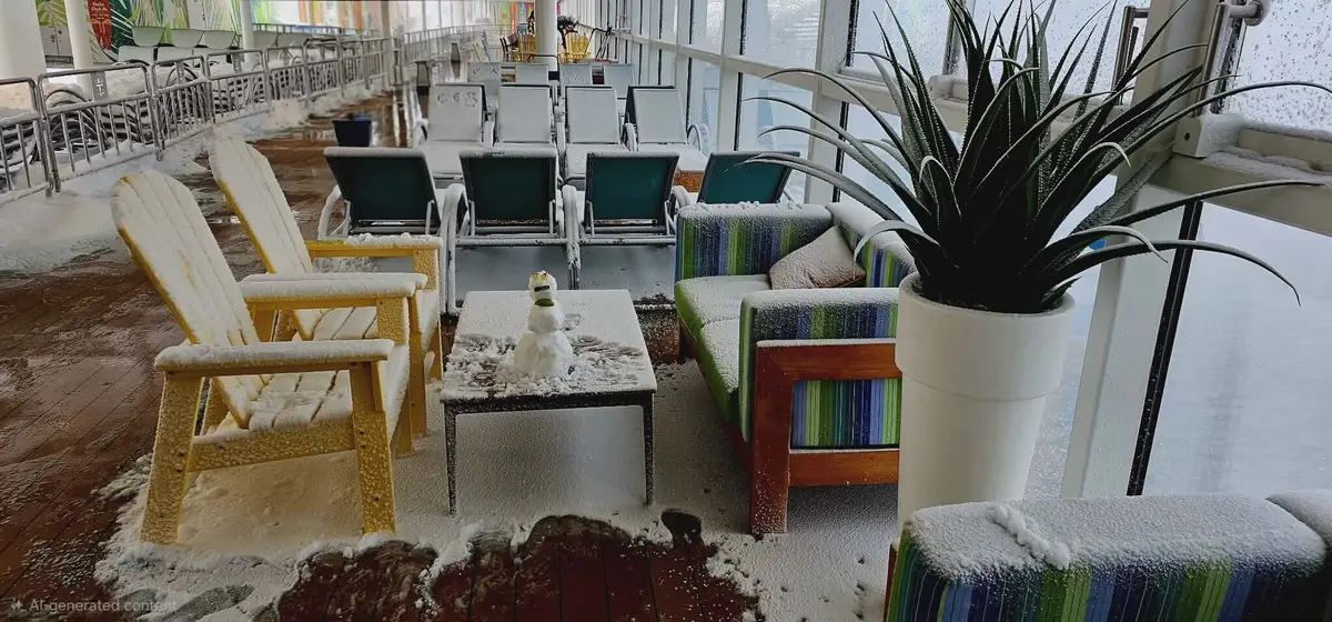 Odyssey of the Seas in the snow Odyssey of the Seas in the snow