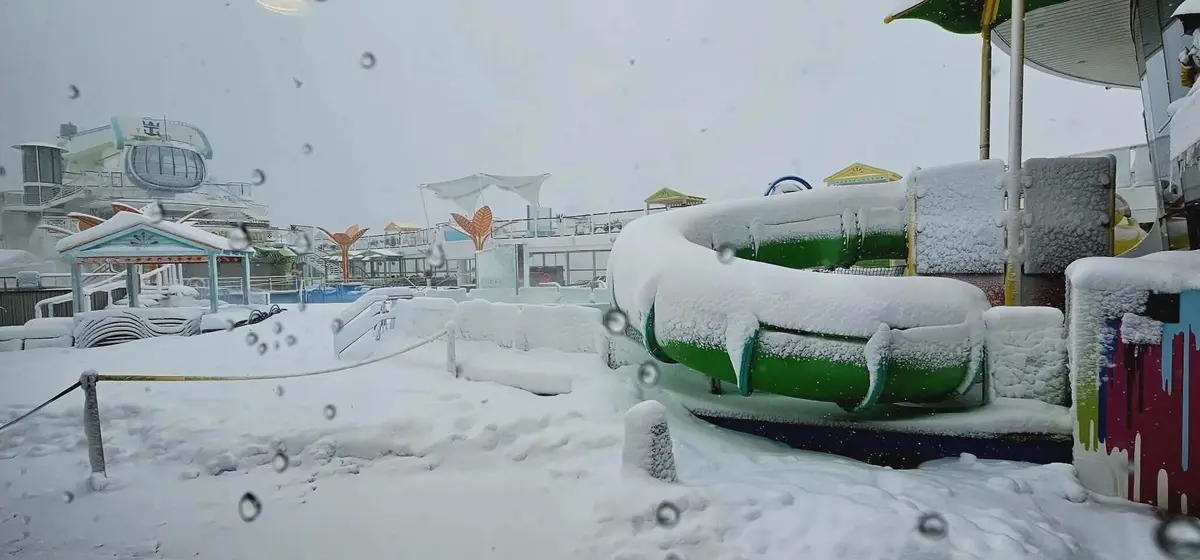 Odyssey of the Seas in the snow Odyssey of the Seas in the snow