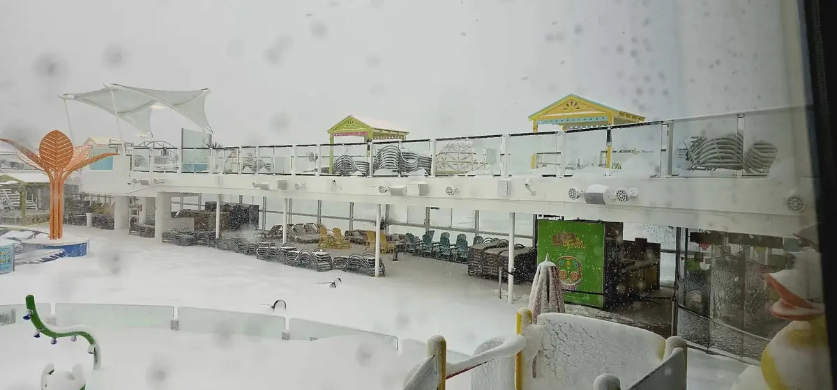 Odyssey of the Seas in the snow Odyssey of the Seas in the snow