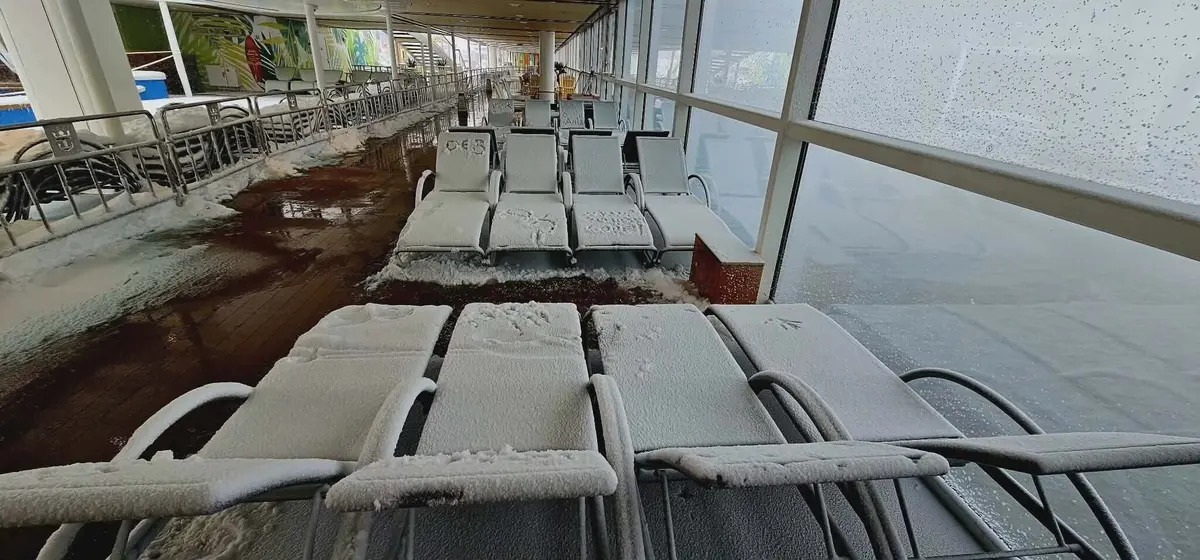 Odyssey of the Seas in the snow Odyssey of the Seas in the snow