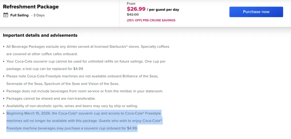 RC Drink Package Change RC Drink Package Change