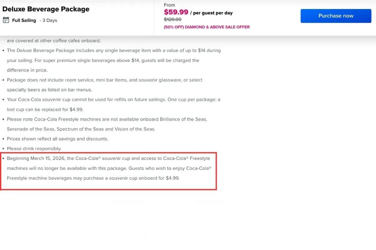 RCB Drink Package Change RCB Drink Package Change