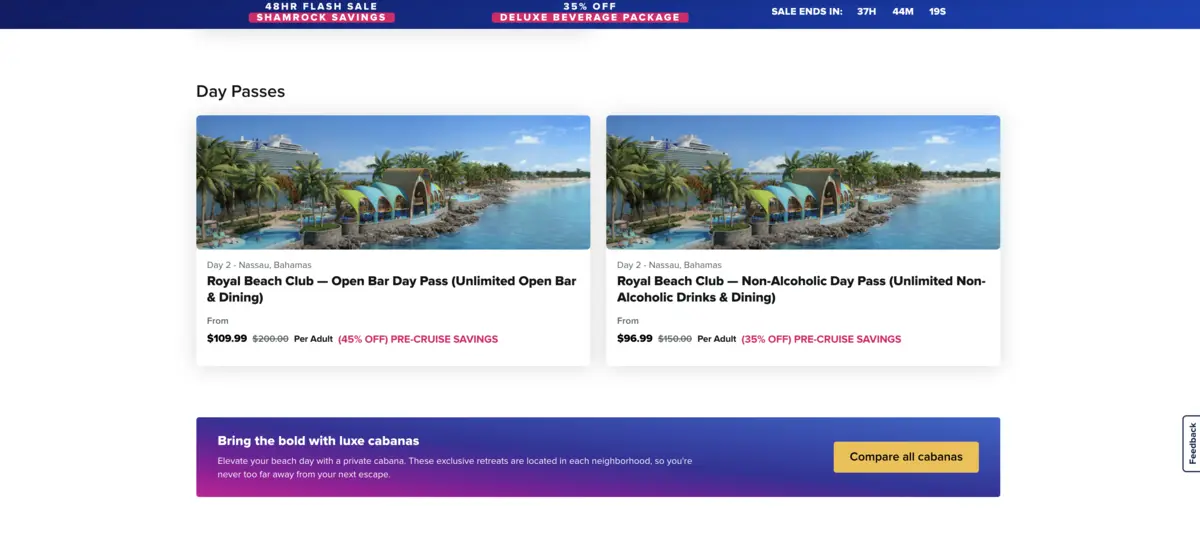 Royal Beach Club Sale, Cruise Planner Royal Beach Club Sale, Cruise Planner